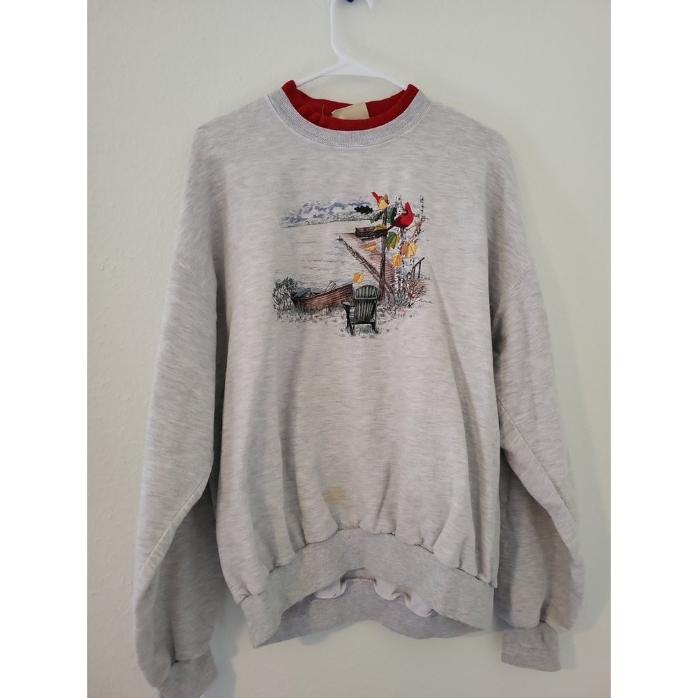 Vintage Top Stitch by Morning Sun‎ Sweatshirt with Cardinal Print